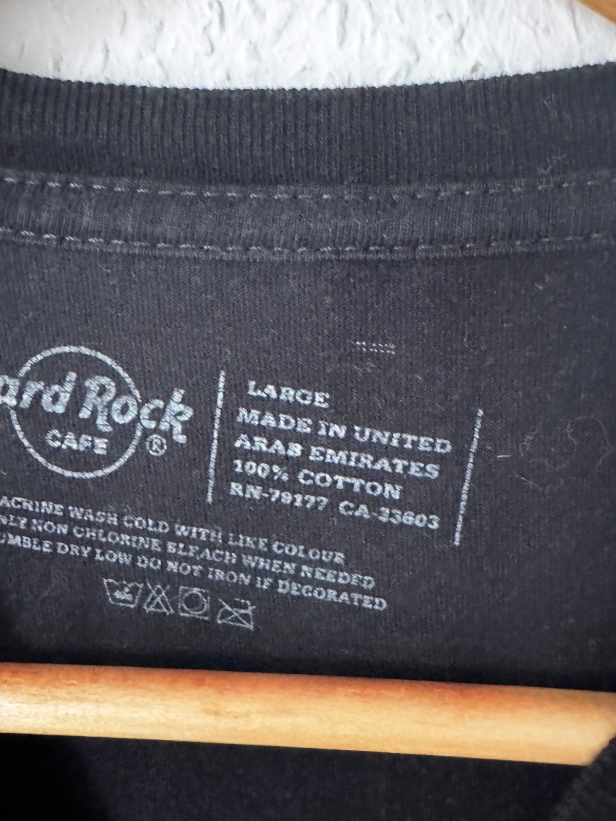 Hard Rock Cafe Amsterdam Rhinestone Logo T-Shirt - Black - Size Large image 5