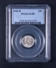 1942-D Mercury Dime 10c PCGS AU58 WB578