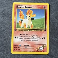 64/132 Blaine’s Ponyta 1st Edition Gym Challenge Pokémon Card Rare LP WOTC