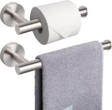Bath Toilet Paper Holder Hand Towel Holder 2 Pieces Bathroom Hardware Set