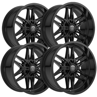 (Set of 4) Edge Off-Road 303B 22x12 5x5''/5x5.5'' -44mm Gloss Black Wheels Rims