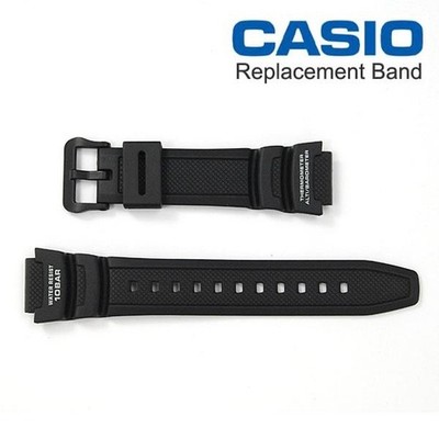 CASIO Echt Schwarz Gummi Uhrenarmband Band 10360814 für SGW-400H-1B SGW-300H-1A
