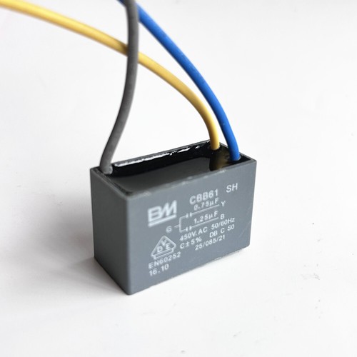 CBB61 motor fan start capacitor 3 wire, 0.75uf+1.25uf，450V   ± 5% 85 degree - Afbeelding 3 van 6