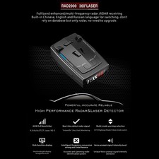 RAD2000 360 Laser Electronic Dog Car Mobile Speed Radar Speed Measuring Detector