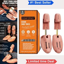 Cedar Wood Shoe Stretcher Tree Adjustable Spring Coil Mens 6.5-14 Moisture