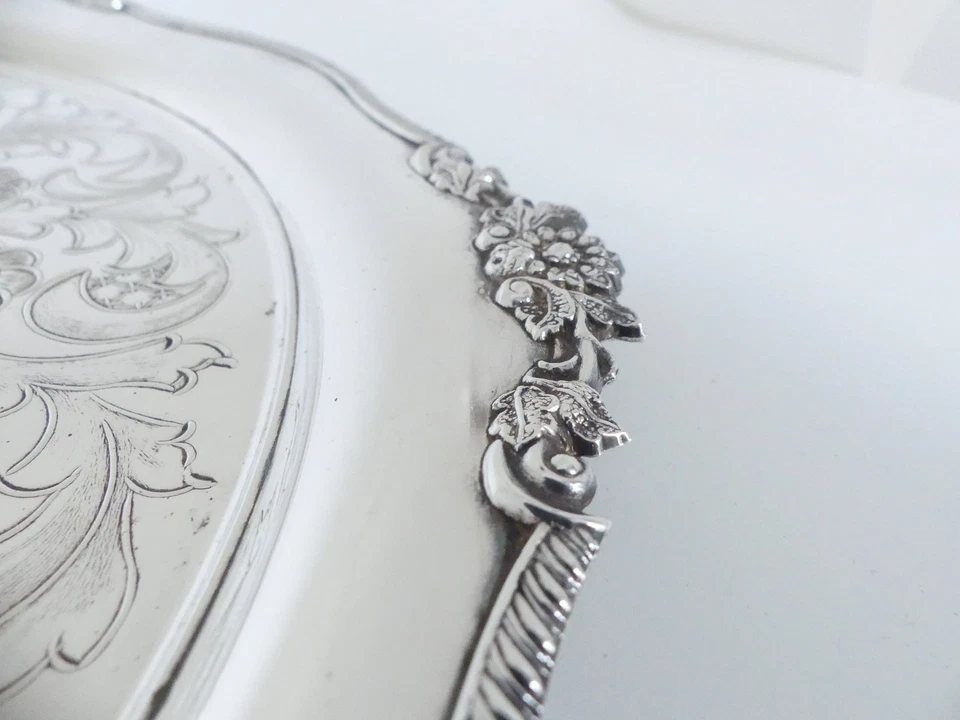 ♛ Schönes rundes Tablett "Viners of Sheffield" - 37 cm Durchmesser- versilbert ♛ - Bild 4 von 4