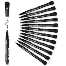 Magnetic Dry Erase Markers Fine Tip Black 12 White Board Dry Erase Markers w...