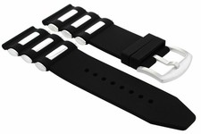26MM BLACK SILICONE RUBBER DIVER BAND STRAP FOR INVICTA 1433 10243, 6987 CHRONO