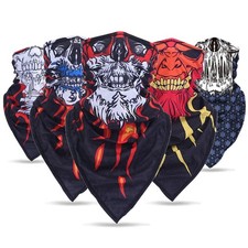 Halloween Ghost Skull Neck Gaiter Tube Face Mask Bandana Hip Hop Cycling Scarf