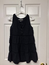 Anthropologie Black Dress with Buttons and Ruffles Size: S