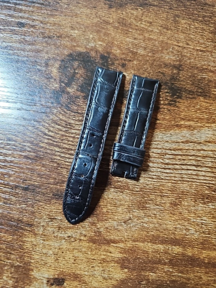 Auténtica correa de cocodrilo negra OEM Vacheron Constantin 20/18 mm GENEVE XF081178 Foto 3 de 4