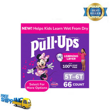 Pull-Ups Girls' Potty Training Pants with Learning Layer, 5T-6T, 66 Count
