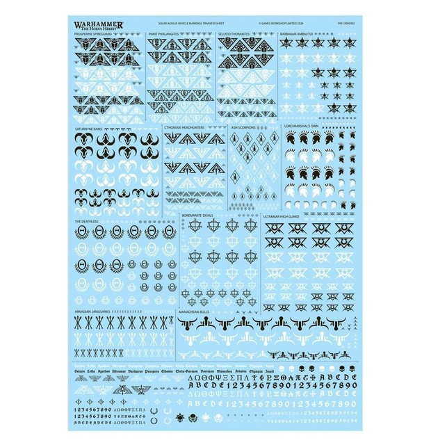 Solar Auxilia Vehicle Markings Transfer Sheet Warhammer The Horus Heresy