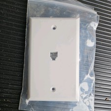 1-Gang Telephone Data Jack Wall Plate White R...