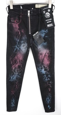 Diesel Slandy-High-SX 069IY Damenjeans Super Skinny Zip-Fly Denim Blau W26/L32