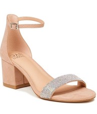 Madden NYC Blush Rhinestone Block Heel Sandal Women s Size 9 Adjustable Straps