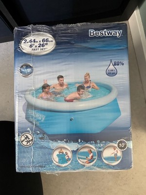 BESTWAY Fast Set Pool-Set - 244x66cm, Blau/Weiß (57268)
