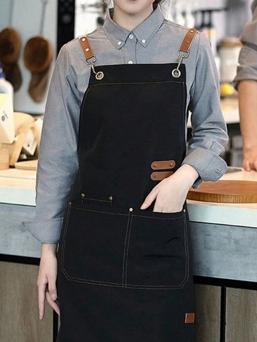 HEAVY DUTY Canvas Kitchen Chef Cooking Apron Cross-Back Adjustable Bib Work BBQ