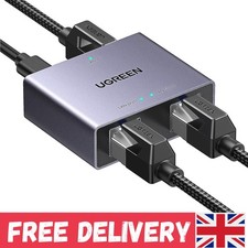 Compact Ethernet Switch, 1 to 2 Splitter with USB-C Power - 1000Mbps Performance