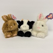 Vintage 1994 Swibco Bunny Cow Puffkin Plush Lot Stuffed Animal with Tag