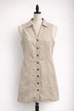 MNG Mango Sleeveless Button Front Linen Blend Top Women’s Small