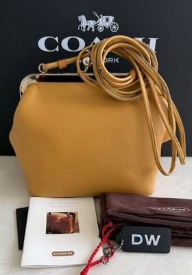 COACH VINTAGE LTD YELLOW LINDY KISSLOCK FRAME LARGE SWING BAG 9003