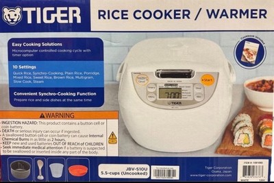 Tiger JBV-S10U 5.5 Cup Microcomputer Rice Cooker - White Japon Made New