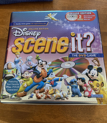 Disney Scene It DVD Game Deluxe Edition Tin 100% COMPLETE  Pixar Trivia