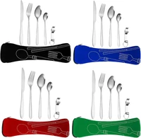 4 Personen Campingbesteck Set, Reisebesteck Mit Etui, Besteck FüR Unterwegs