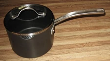 Kirkland Signature Hard Anodized 3 Qt. 2 Spout Saucepan With Straining Lid/Exc