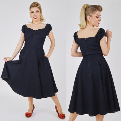 white christmas dresses Cannon Belted Denim Mini Dress – VICI main image 0