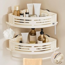 Conworld Corner Shower Caddy Suction Cups, Corner Shower Shelf With a Towel B...