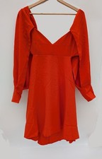 JOHN ZACK Backless Long Sleeve Mini Dress in Orange - SIZE UK 12
