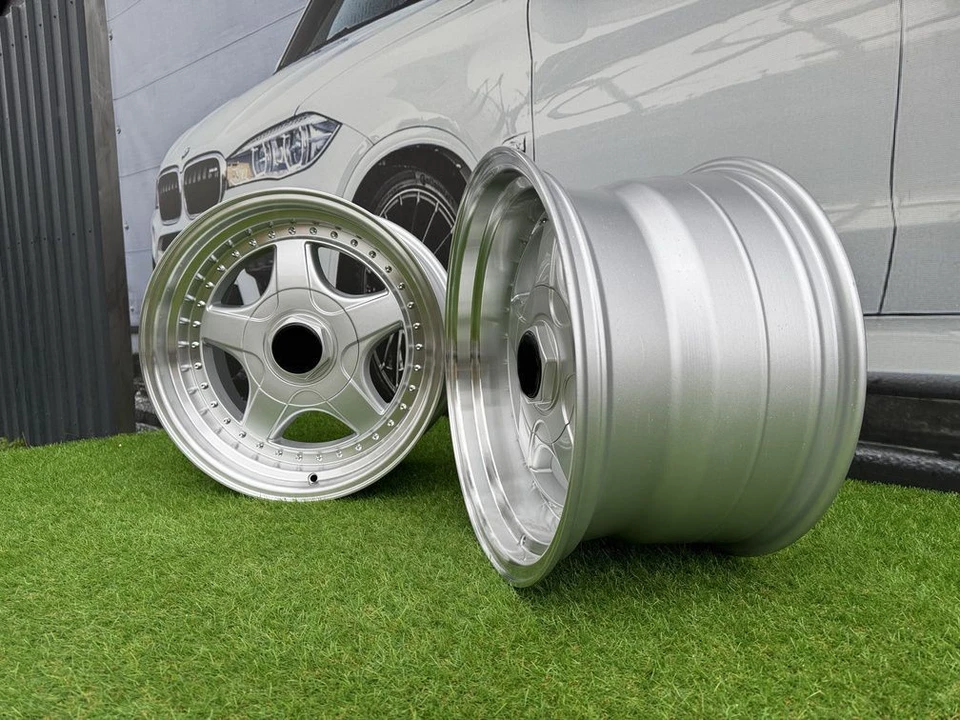 4X R17 Pouces 5X120 Jantes BBS RF Style Argent+Bord Poli: S'adapte À E39 E46 E60 - Photo 4/4
