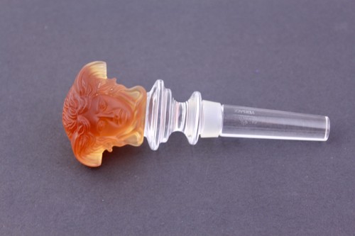 VERSACE ROSENTHAL AMBER CRYSTAL MEDUSA BOTTLE STOPPER - MINT