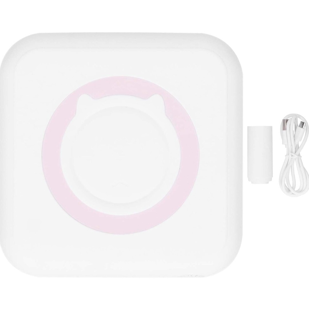 Portable Pink Thermal Label Printer 200DPI for On-the-Go Printing-image