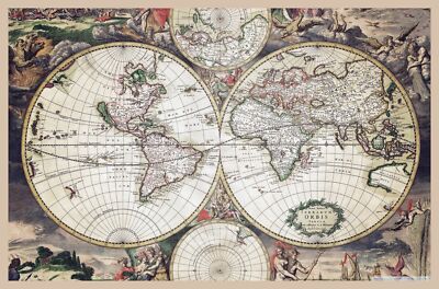 Deco POSTER.Home room Art.Interior Design.Mapa Mundi.Vintage World Map.7021