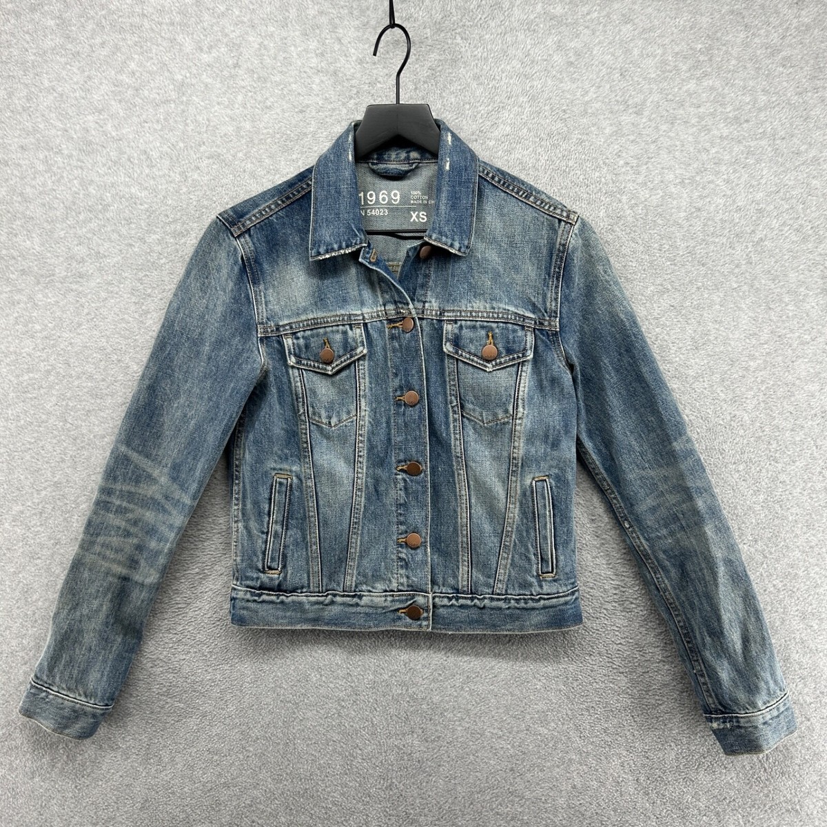 Gap 1969 Jean Jacket Womens Size XS Blue Denim Trucker Biker