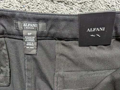 Alfani Petite Straight Leg Tummy Control Capri Pants Women's Size 6P Black - Picture 3 of 11