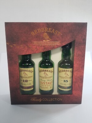 REDBREAST IRISH WHISKEY LIQUOR BOTTLES (EMPTY) SET 3 DIFFERENT BOTTLES 50 ML