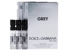 D&G DOLCE & GABBANA THE ONE GREY EDT 1.5ml .05fl oz x 3 COLOGNE SPRAY SAMPLES
