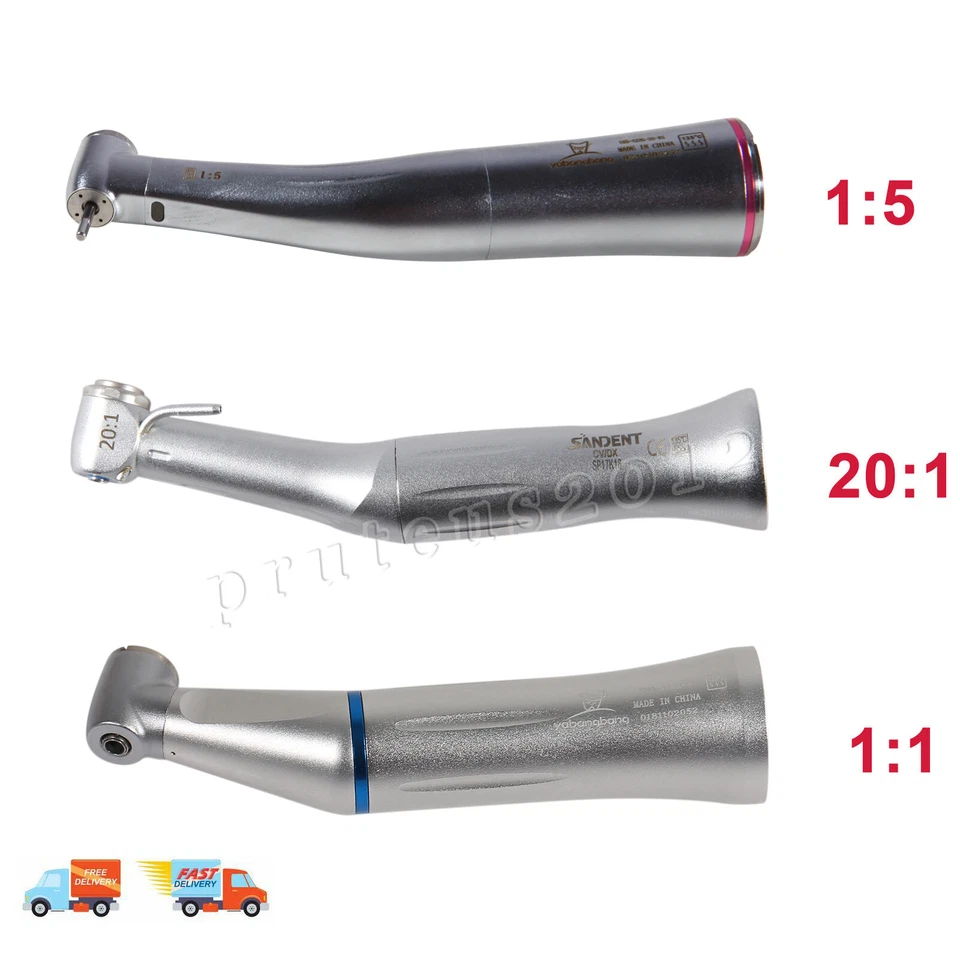 SANDENT Dental Implant 20:1 1:1 1:5 LED Contra Angle Handpiece Inner Fit NSK E-type