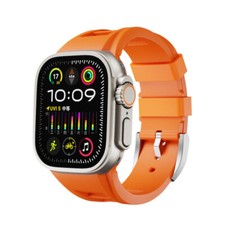 Premium Silicone AP Strap fr Apple Watch Ultra 8 7 6 Stainless Steel Buckle Band