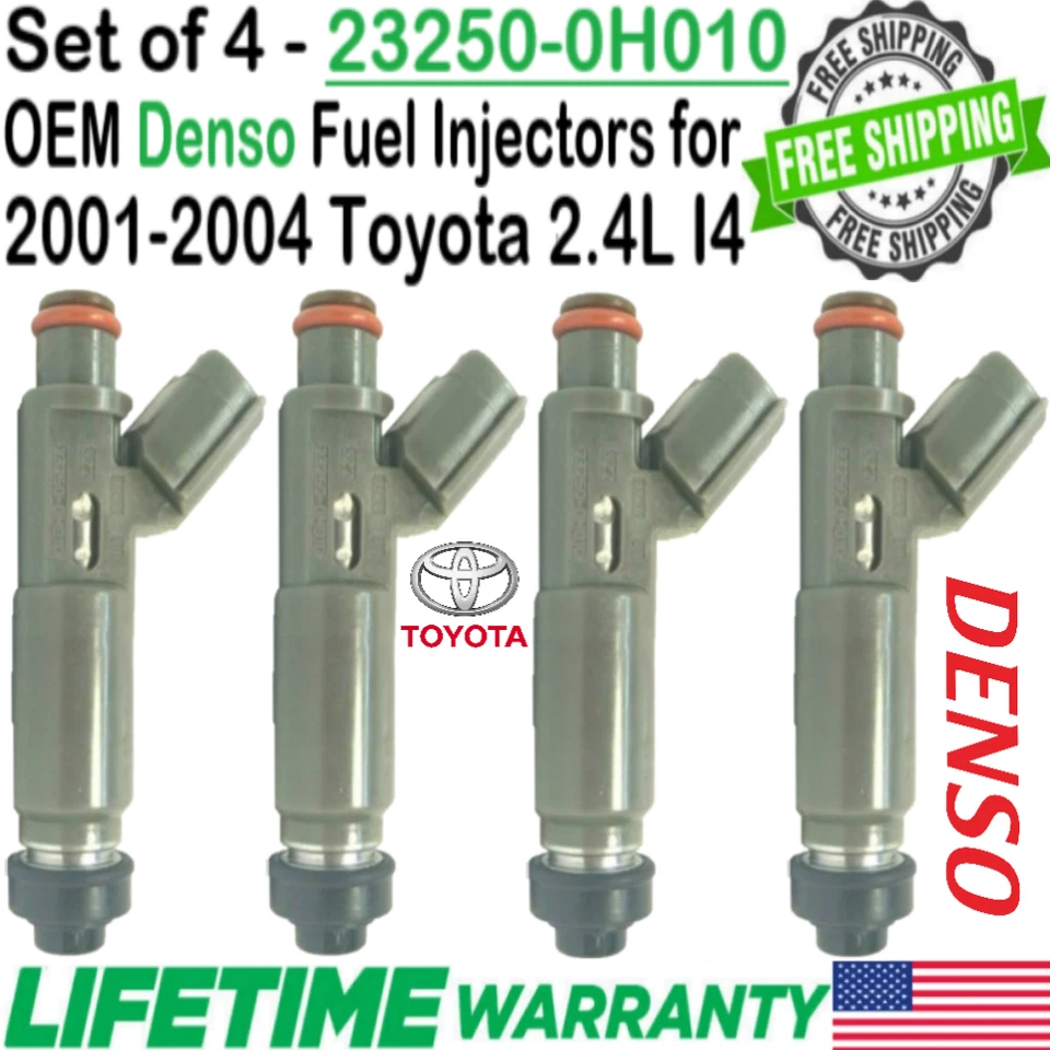 OEM x4 Denso 12-Hole Upgrade Fuel Injectors for 2001-2004 Toyota Camry Solara I4 Foto 2 de 4