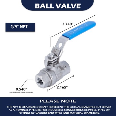 2" NPT Full Port Ball Valve – Stainless Steel 316, Female Threaded, Corrosion Resistant 3 thumbnail image