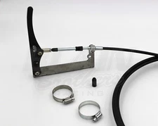 Black Billet Parachute Handle Mounting Kit With Cable Clamp on style