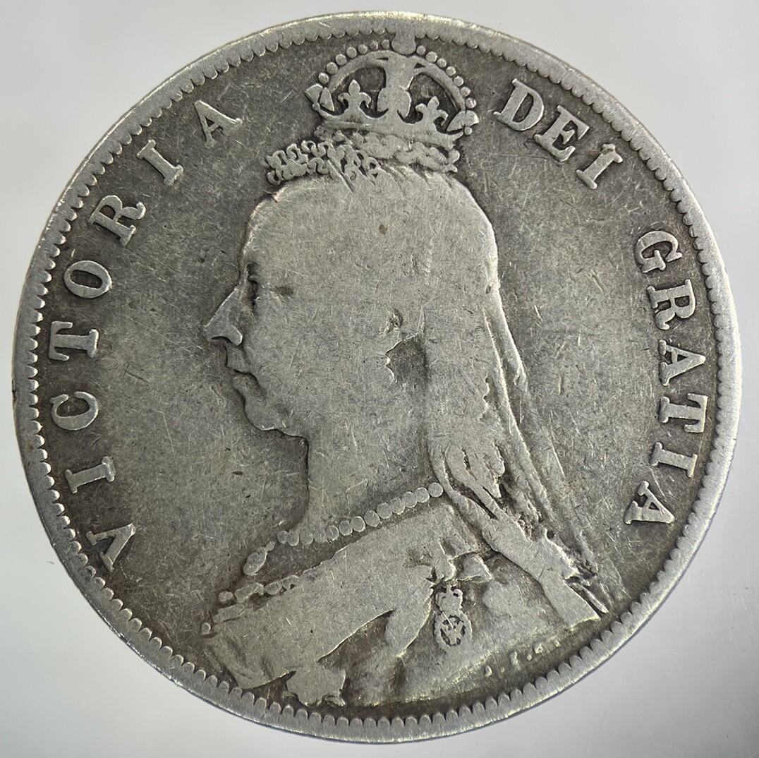 1889 Victoria Half-Crown Silver Coin in Collectible Condition