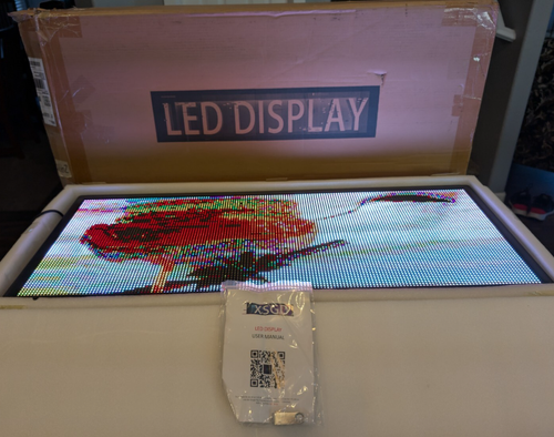 P6 Programmable Led Sign 40''x17''Outdoor LED Display, IP65 Waterproof Scrolling