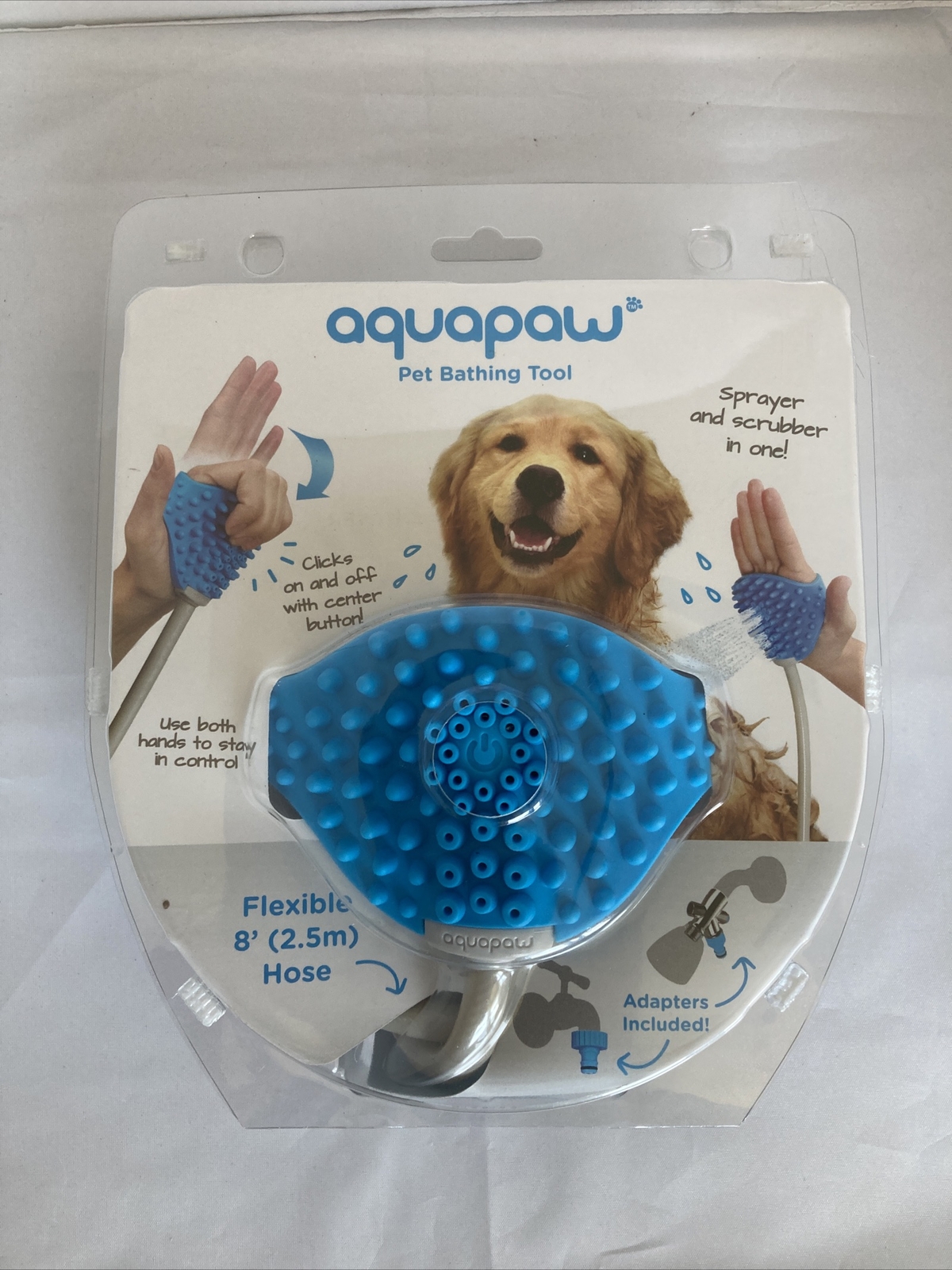 Aquapaw Dog Bath Brush Sprayer Scrubber Indoor/Outdoor Grooming Pet