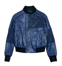 G-star Straight Leather Bomber Jacket Cotol Washed Leather Mazarine Blue S